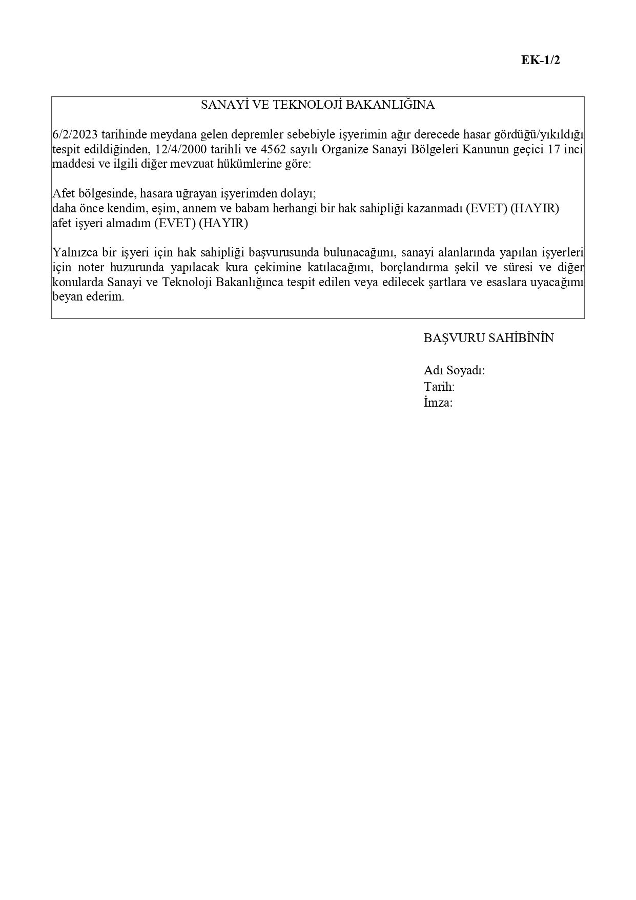 Kesin Başvuru