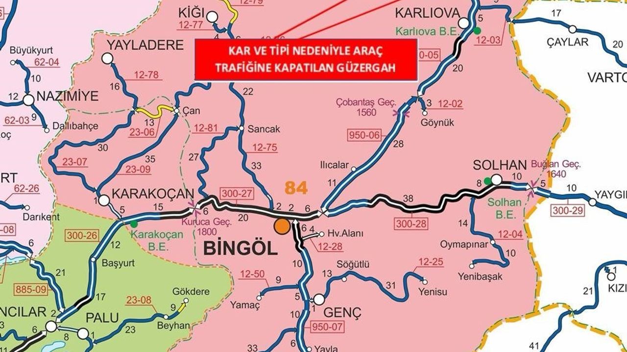 Bingöl-Erzurum karayolu tır trafiğine açıldı
