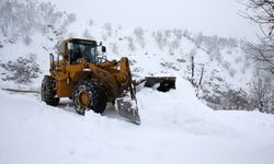Bitlis'te karla mücadele ekipleri köy yollarını açmak için mesai yapıyor