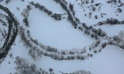 Iğdır'daki Üçkaya Vadisi karla kaplandı