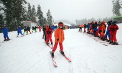 Kars'ta eğitim alan "Karın Yıldızları", Nevruz Bayramı'nda kayaklı gösteri yaptı