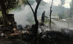 Hakkari'de iki odunluk, tandır evi ve depoda çıkan yangın söndürüldü