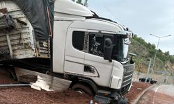 Malatya'da aydınlatma direğine çarpan tırın sürücüsü yaralandı