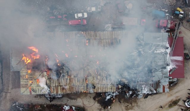 Malatya'da sanayi sitesindeki yangında 7 dükkan zarar gördü