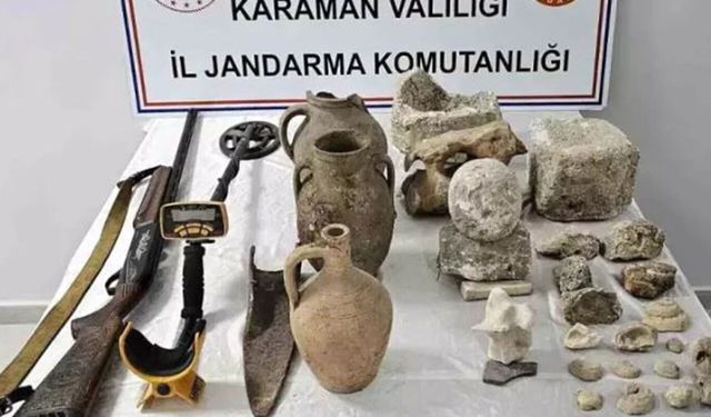 Karaman’da çok sayıda tarihi eser ele geçirildi