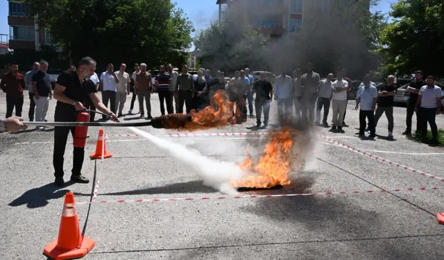 Malatya'da müftülük personeline yangın eğitimi ve tatbikatı