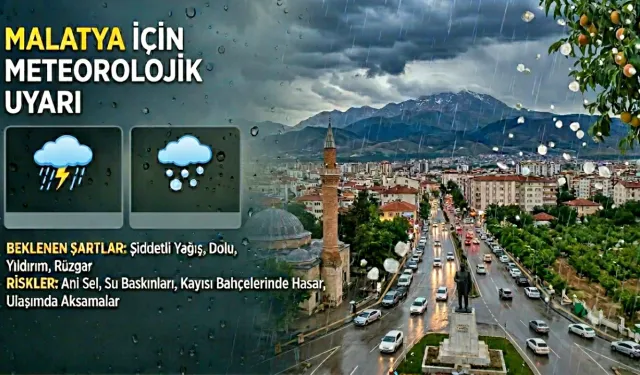 Malatya için sağanak ve dolu yağışı uyarısı