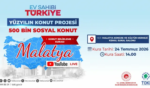 Malatya'da 8 Bin 456 TOKİ Konutunun Kurası Bugün Çekiliyor