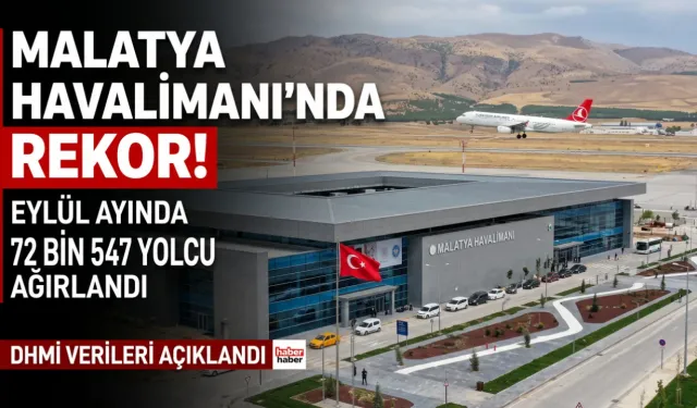 Malatya Havalimanı eylülde 72 bin 547 yolcu ağırladı