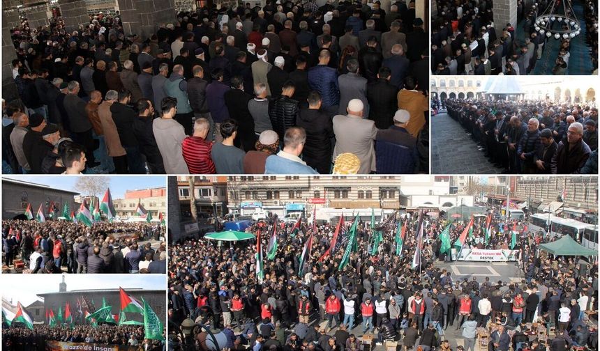 Diyarbakır'da Şehid Muhammed Deyf ve Kassam komutanları için gıyabi cenaze namazı kılındı