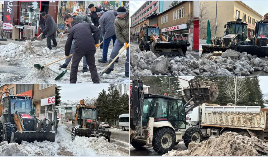 Arapgir Belediyesi Kar Temizleme Çalışmalarını Sürdürüyor
