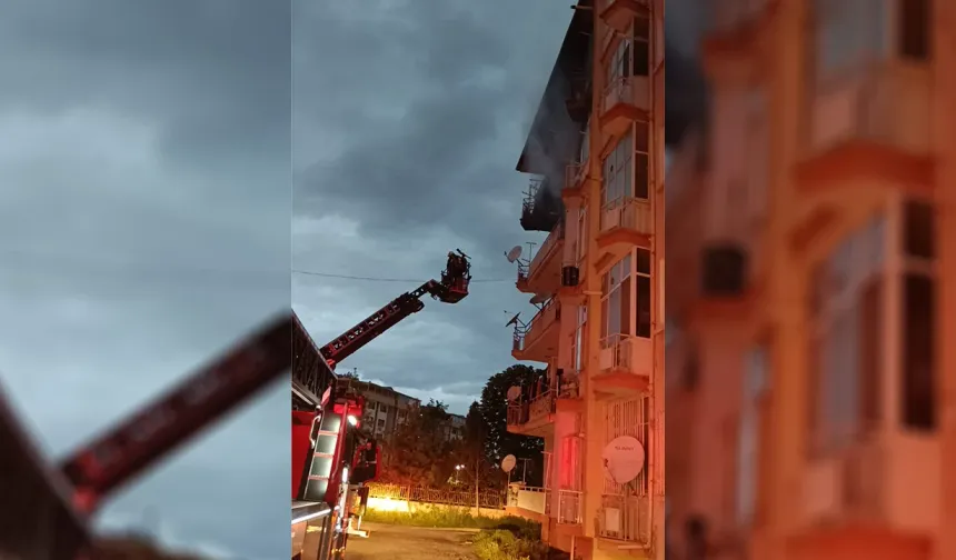 Çıkan yangında bina sakinleri mahsur kaldı