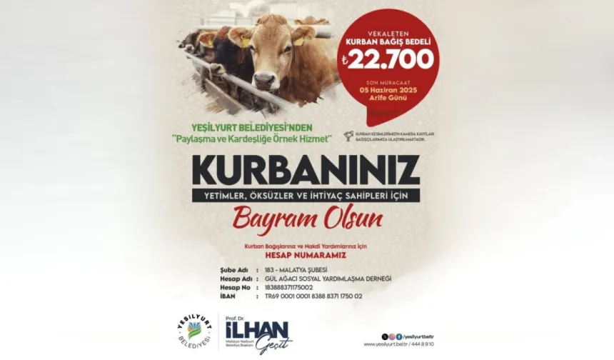 Yeşilyurt Belediyesi Yetim Öksüz Kurban Bağışı Başlattı