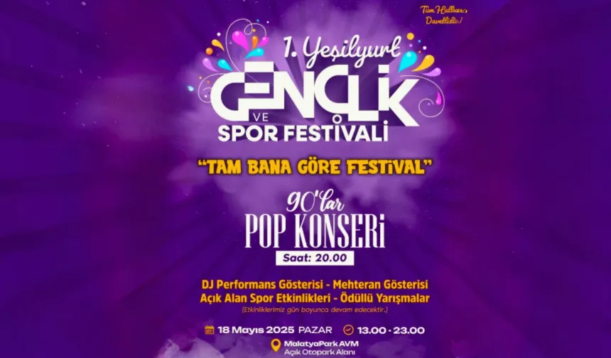 Yeşilyurt'ta Gençlik Festivali İle 19 Mayıs Kutlaması