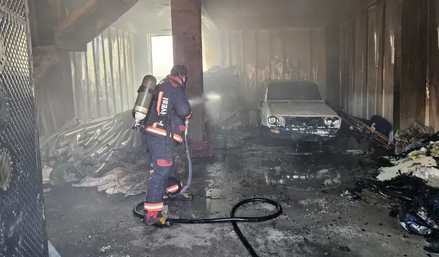 Depo yangında maddi hasar oluştu