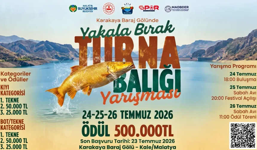 Ulusal Fırat Turna Balığı Yarışması Malatya'da Başlıyor